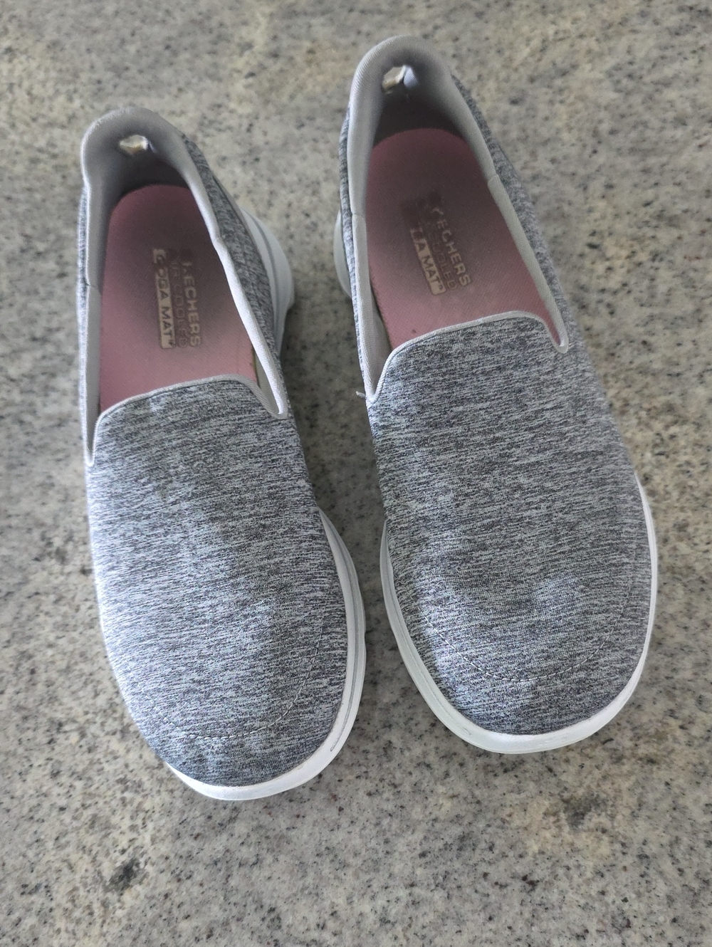 Skechers Air Cooled Goga Mat Slip-On Sneakers in Heather Gray